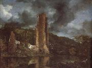Jacob van Ruisdael Landscape with the Ruins of Egmond Castle at Egmond aan den Hoef oil painting